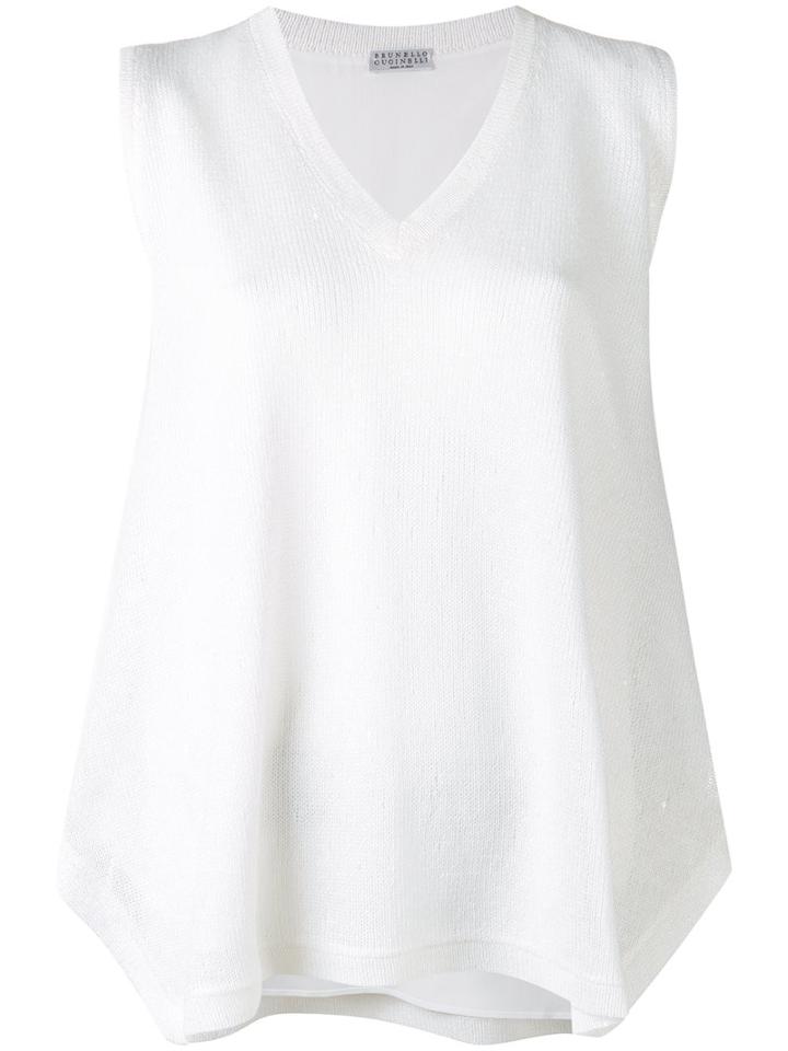 Brunello Cucinelli - Classic Blouse - Women - Silk/linen/flax - M, White, Silk/linen/flax