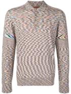 Missoni Knitted Striped Polo Shirt - Neutrals