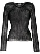 Saint Laurent Sheer Knitted Top - Black