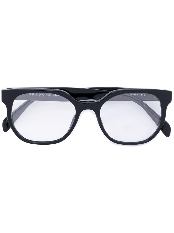 Prada Eyewear Rounded Frame Glasses - Black