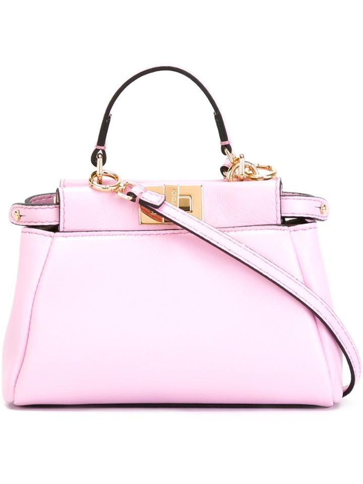 Fendi Micro 'peekaboo' Tote - Pink & Purple
