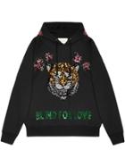 Gucci Embroidered Hooded Sweatshirt - Black