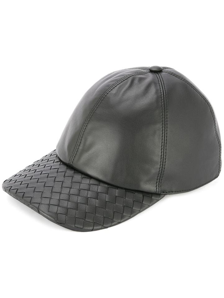 Bottega Veneta Leather Cap - Black