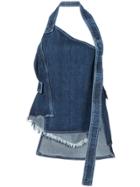 L Rke Andersen Halterneck Denim Top - Blue