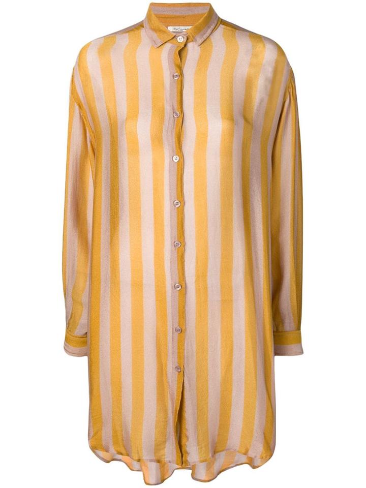 Mes Demoiselles Striped Pyjama Blouse - Yellow