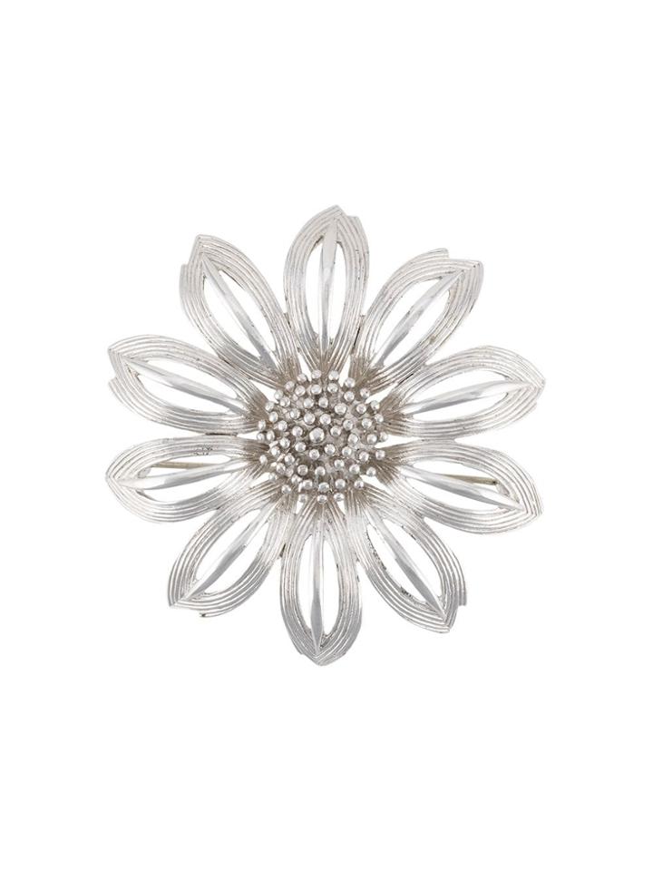 Monet Pre-owned 1970s Sunflower Brooch - Silver