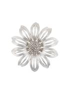 Monet Pre-owned 1970s Sunflower Brooch - Silver