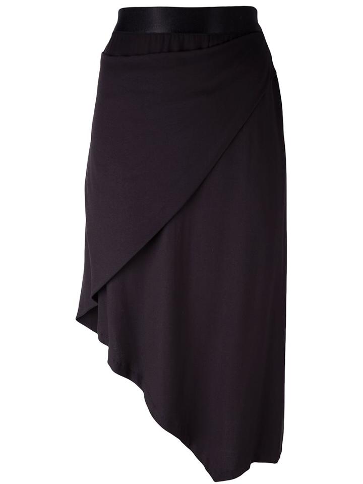 Ann Demeulemeester Asymmetric Midi Skirt, Women's, Size: 36, Black, Rayon