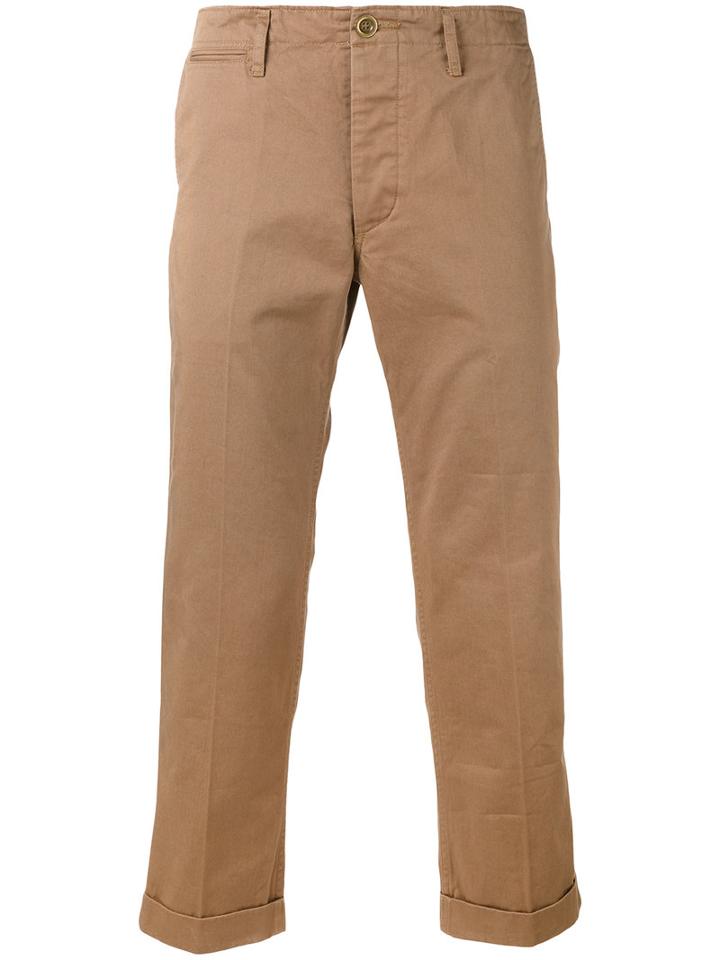 Visvim - Cropped Chinos - Men - Cotton - 3, Green, Cotton
