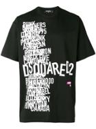 Dsquared2 Logo Disco Punk Printed T-shirt - Black