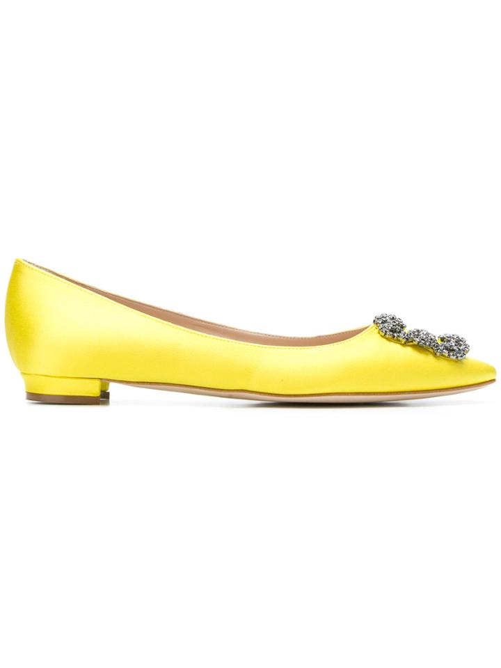 Manolo Blahnik Hangisi Ballerinas - Yellow & Orange