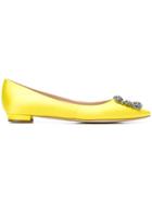 Manolo Blahnik Hangisi Ballerinas - Yellow & Orange