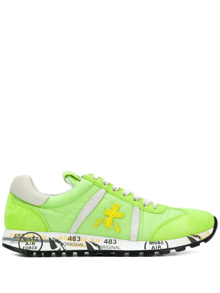 White Premiata Lucy Panel Sneakers - Green