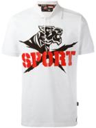 Plein Sport Logo Print Polo Shirt, Men's, Size: Large, White