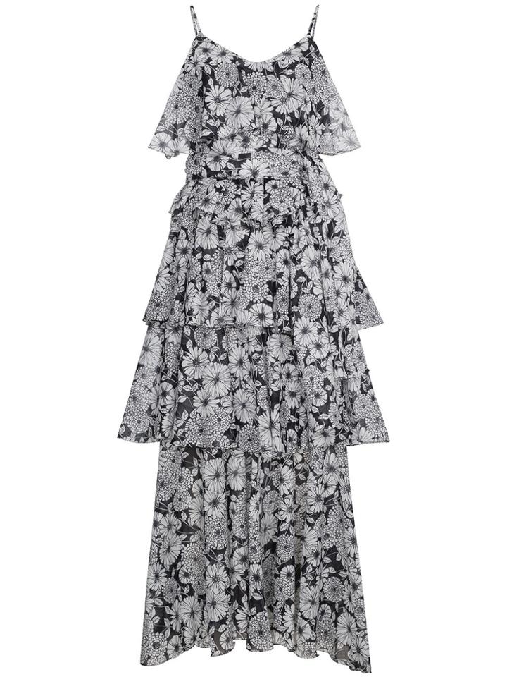 Lisa Marie Fernandez Imaan Sleeveless Floral Print Tier Dress - Black