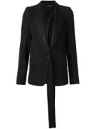 Ann Demeulemeester Embroidered Lapel Hanging Ties Blazer