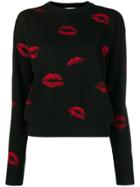 Sonia Rykiel Lip Print Sweater - Black
