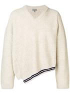 Lanvin Asymmetric V-neck Sweater - Neutrals