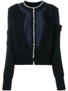 Maison Margiela Bicolour Jacket With Pearl Embroidery - Black