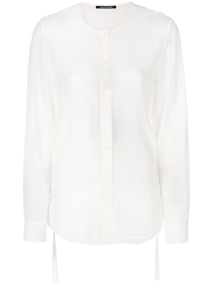Luisa Cerano Collarless Shirt - White