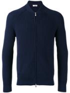 Brunello Cucinelli Ribbed Knit Zipped Cardigan - Blue