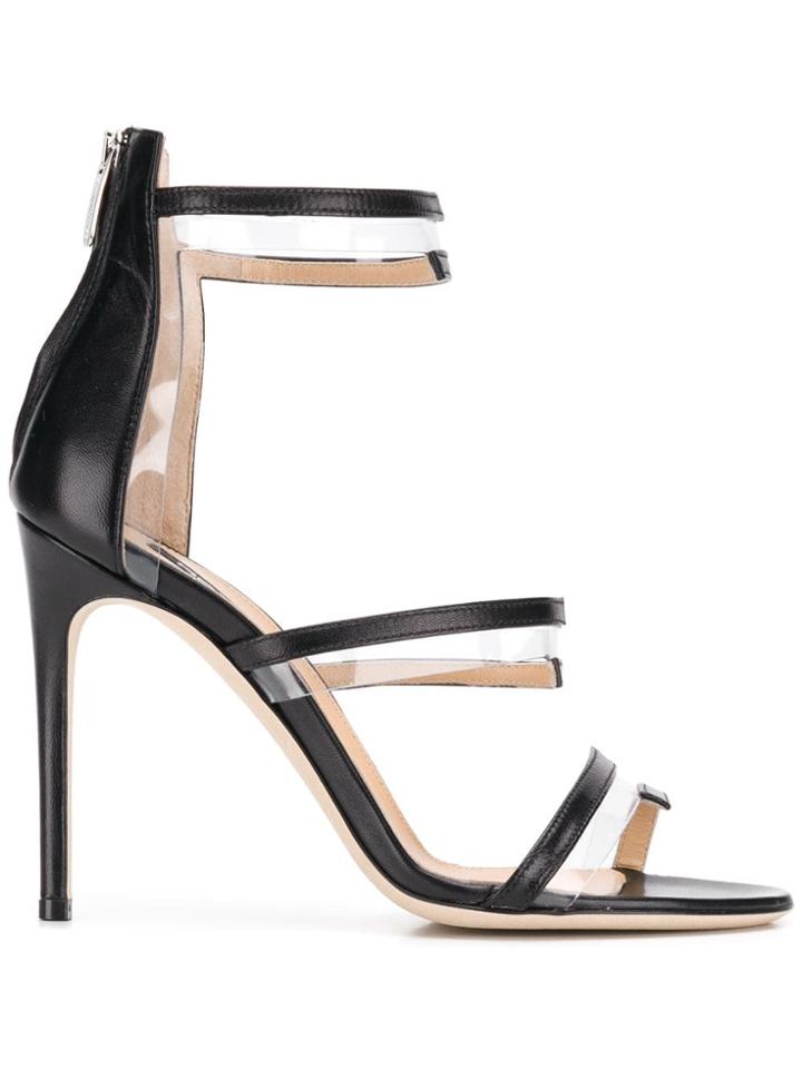 Sergio Rossi Pvc Trim Sandals - Black