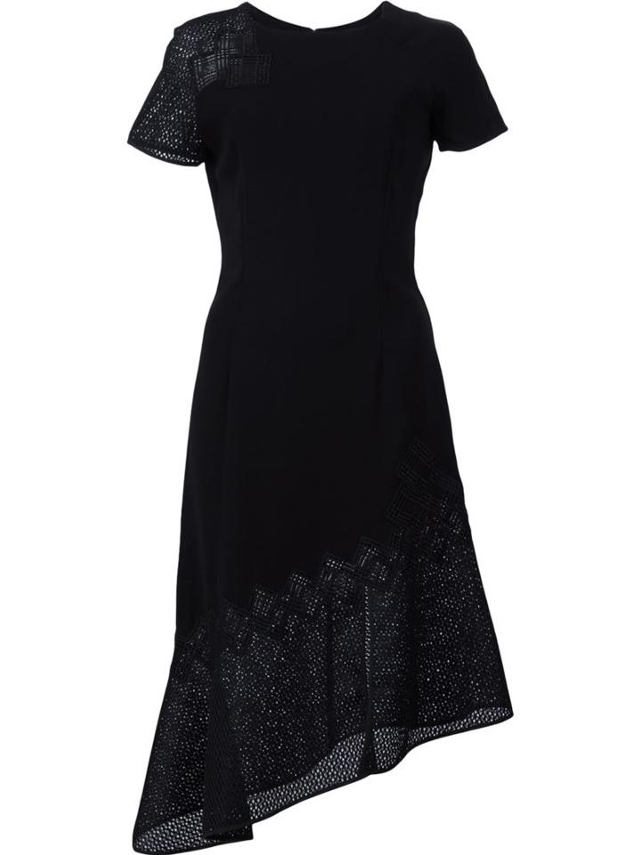 Jonathan Simkhai Asymmetric Hem Midi Dress, Women's, Size: 6, Black, Polyester/acetate