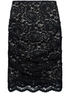 Nicole Miller Straight Lace Skirt, Women's, Size: 4, Black, Polyester/nylon/spandex/elastane