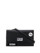 Diesel Logo Patch Wallet - Black