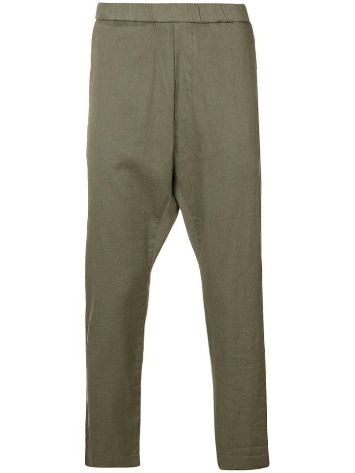 Barena Dropped Crotch Cropped Trousers - Green