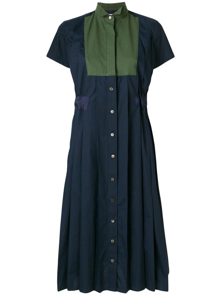 Sacai Tuxedo Bib Dress - Blue