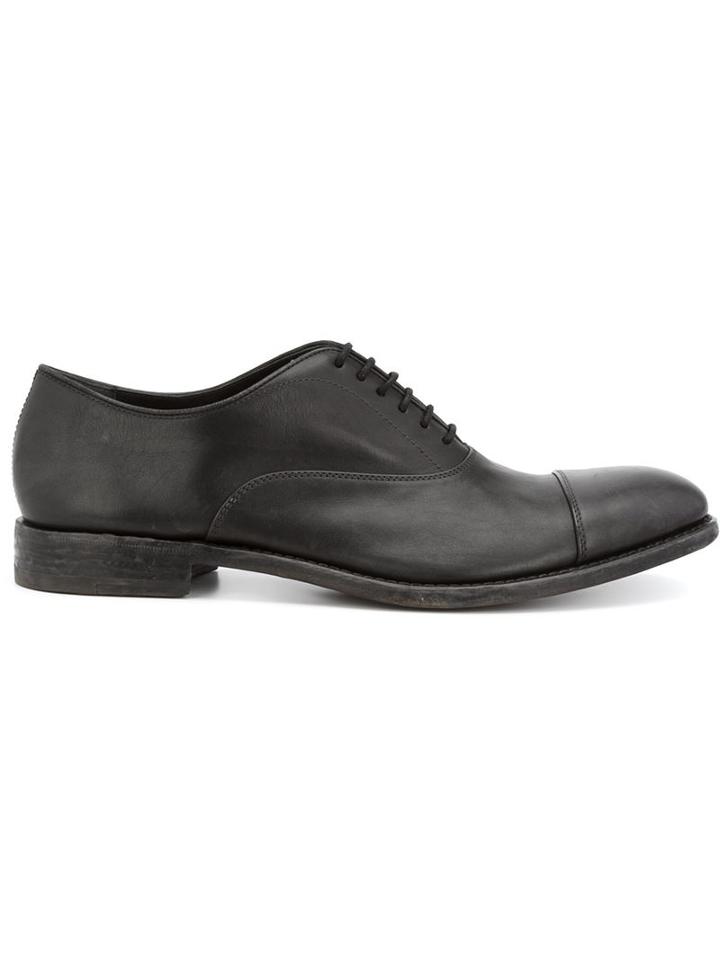 Henderson Baracco Stacked Heel Oxford Shoes, Men's, Size: 42, Black, Leather