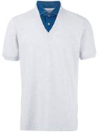 Brunello Cucinelli Layered Polo Shirt, Size: Large, Grey, Cotton