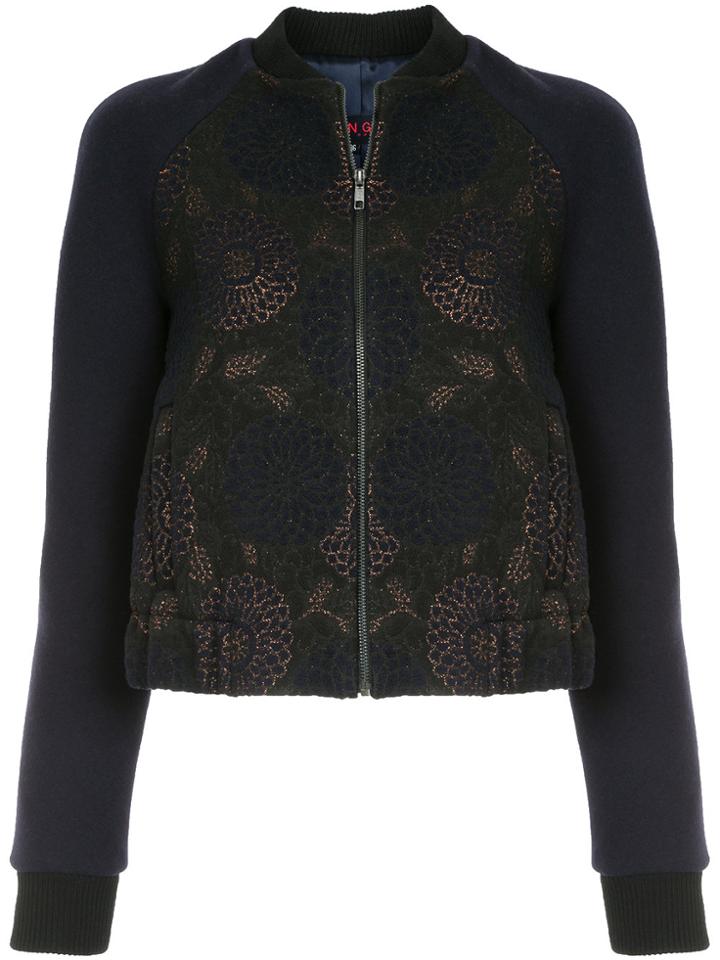 Martin Grant Jacquard Bomber Jacket - Blue
