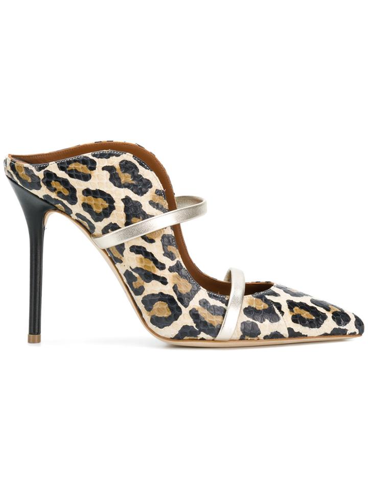 Malone Souliers Maureen Leopard Mules - Brown