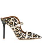 Malone Souliers Maureen Leopard Mules - Brown