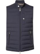 Zip Up Padded Jacket, Men's, Size: Large, Blue, Nylon, Brunello Cucinelli