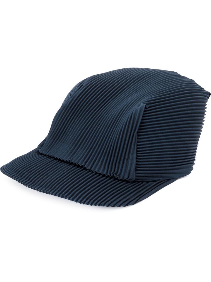 Pleats Please By Issey Miyake - Pleated Cap - Women - Polyester - One Size, Blue, Polyester