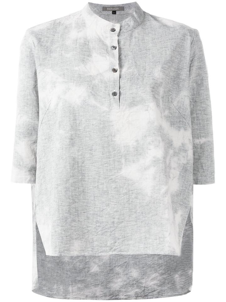 Suzusan - Printed Shirt - Women - Cotton - L, Grey, Cotton