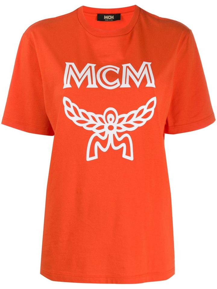 Mcm Logo Print T-shirt - Orange