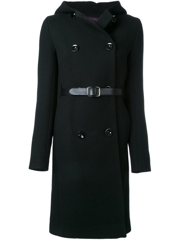 Martin Grant Double Breasted Coat, Women's, Size: 36, Black, Virgin Wool