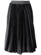Dodo Bar Or Midi Pleated Skirt, Women's, Size: 46, Black, Merino/cupro/metallized Polyester