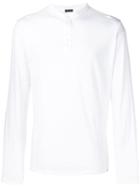 Zanone Long Sleeve Henley Top - White
