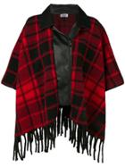 Liu Jo Tartan Cape Coat - Red
