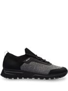 Prada Mouliné Knitted Panel Sneakers - Black