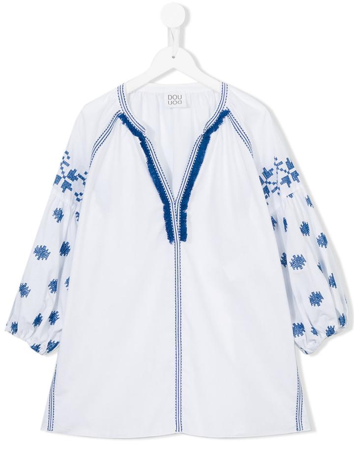 Douuod Kids Embroidered Blouse, Girl's, Size: 14 Yrs, White