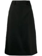 Prada A-line Midi Skirt - Black