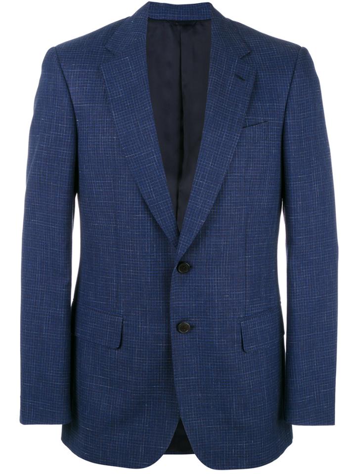 Gieves & Hawkes Woven Check Blazer - Blue