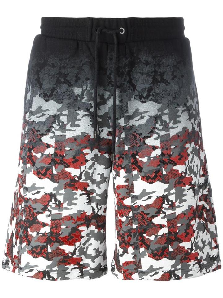 Marcelo Burlon County Of Milan Camouflage Print Track Shorts, Men's, Size: Small, Black, Cotton