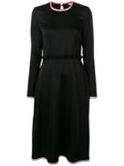 Loewe Contrast-trim Flared Midi Dress - Black